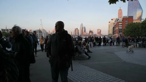 Timelapse of lying in state queue progre... | Stock Video | Pond5