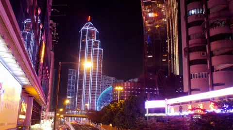 Timelapse of Macau at night . Stock Footage 35190142