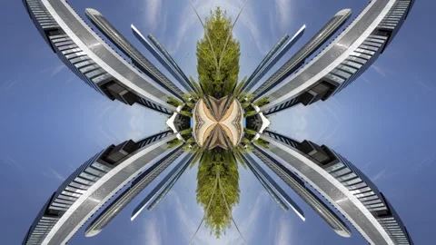 Timelapse of the madrid financial district Video stock 308973611