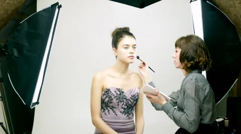Timelapse of makeup. Zooming Stock Footage 59966048