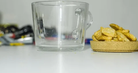 Timelapse of making coffee with suga Stock-Footage 129595103