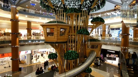 Timelapse in a mall Stock Footage 121376244