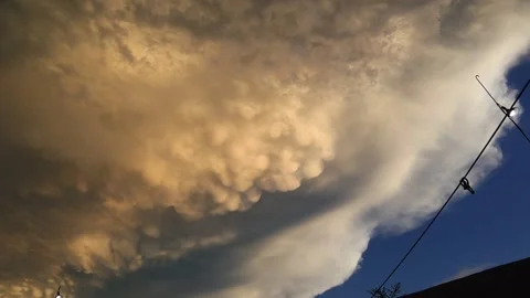 Timelapse of mammatus clouds during sunset Stock Footage