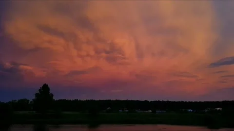 Timelapse of mammatus clouds in the sky Stock Footage 200988762