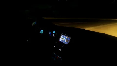Timelapse of the man drive car during night Stock Footage 112885969