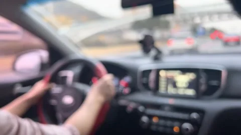Timelapse, Man driving a car, blurred Stock Footage 271313161