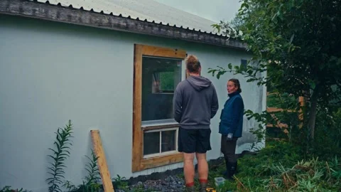 Timelapse Of Man Repairing Window Frame Outdoors Stockbeeldmateriaal 336936191