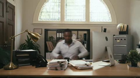 Timelapse of a Man working in his office Stock Footage 264322368