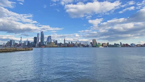 Timelapse Manhattan Scene and Cloudscape 4K Stock Footage 120476756