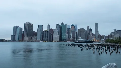 Timelapse of Manhattan skyline at sunset Stock Footage 82985440