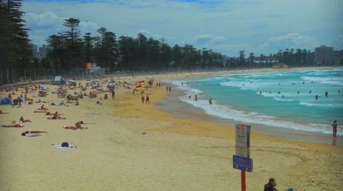 Timelapse manly beach australia waves Stock Footage 68709588