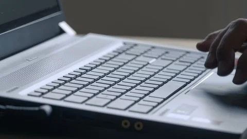 Timelapse of mans hands typing on laptop keyboard showing productivity Stock Footage 113748393