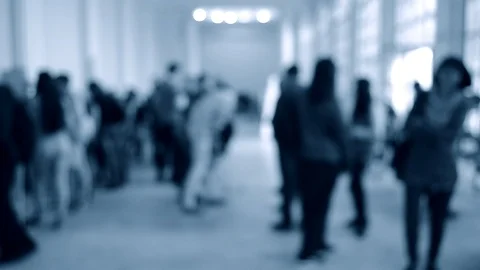 Timelapse Many people Inside the building. Blurred background Stock Footage 125902329