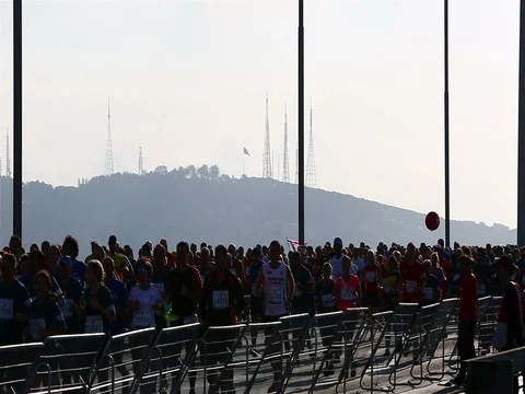 Timelapse marathon runner run Stock Footage 73612658
