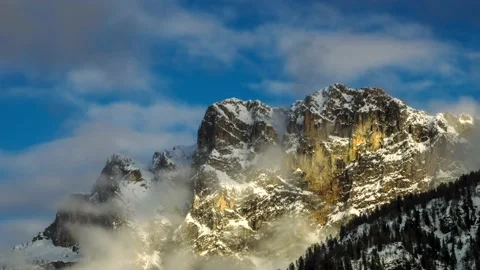 Timelapse on marmolada mountain at sunset Stock Footage 135262183