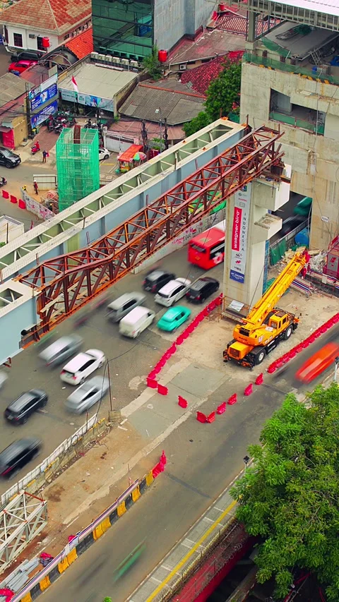 Timelapse of Matraman Traffic 3 (Potrait) Stock Footage 332744533