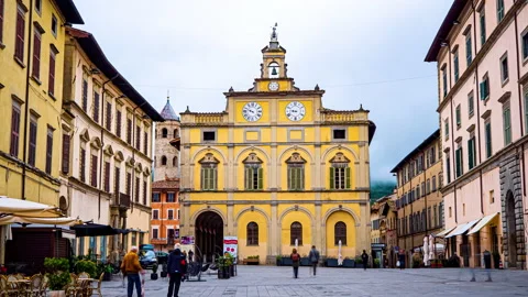 Timelapse of Matteotti square in Città di Castello, Umbria Stock Footage 141052864