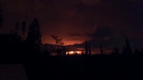 Timelapse of Mauna Loa Volcano Eruption 2022 Stock Footage 228708876