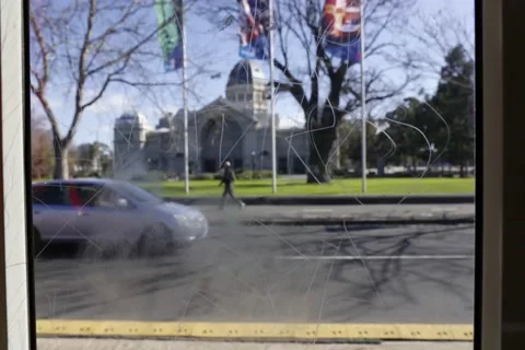 Timelapse from Melbourne tram window with graffiti Stock-Footage 40031150