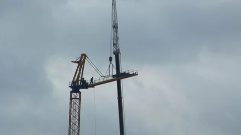 Timelapse, men at work on the crane Stock Footage 76863839