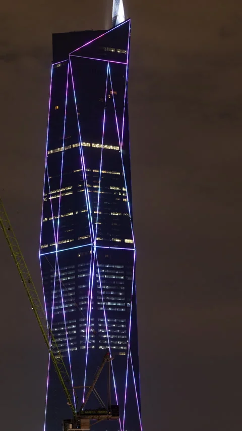 Timelapse of the merdeka 118 building. from a high vantage point in vertical Video stock 309237962
