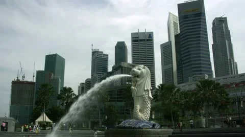 Timelapse Merlion statue Stock Footage 11566198