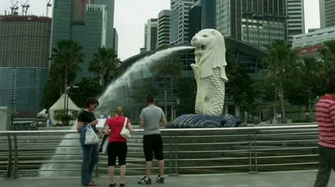 Timelapse Merlion statue Video stock 11610564