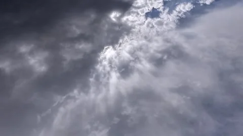 Timelapse of Mesmerizing Sunrays as Storm Clouds Overtake the Sky Stock Footage 337222727