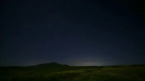 Timelapse of a Meteor Streaking Across the Starry Night Sky in China Stock Footage 337913552