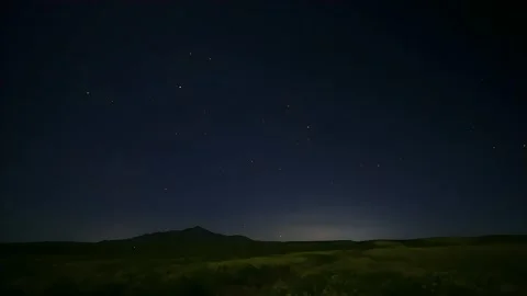 Timelapse of Meteors Streaking Through the Dark Night Sky Over Rural China Stock Footage 337442272