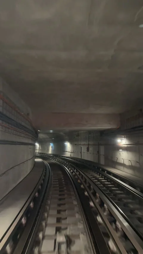 Timelapse Metro Underground light rays speed motion train fast forward  Stock Footage 284773139