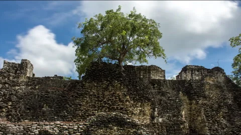 Timelapse Mexico: Hyperlapse of Kohunlich Temple Stock Footage 146282904