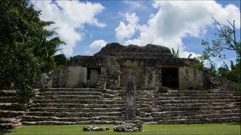 Timelapse Mexico: Kohunlich Mayan Temple Stock Footage 146282926