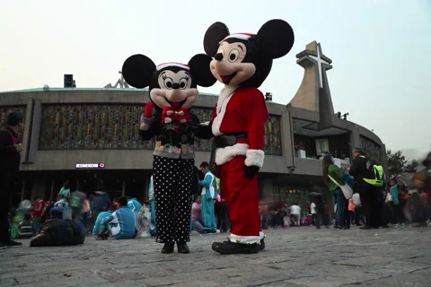 Timelapse Mexico: Mickey Mouse in Basilica de Guadalupe Stock Footage 146285581