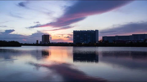 Timelapse Mexico: Sunset in Cancun Stock Footage 146282371