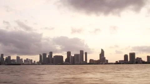 Timelapse of the Miami skyline Stock Footage 6124550