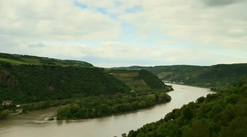 Timelapse - Middle Rhine valley from the viewpoint Wirbeley Видео 64069359