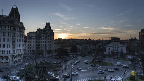 Timelapse Milan - Piazza Piemonte Stock Footage 125133674