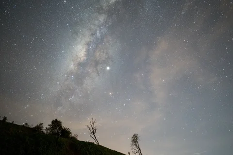 Timelapse of Milky Way Setting at Sugud Hill of Sabah Stock Footage 125569758