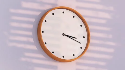 Timelapse of Minimal Wall Clock 3D render animation Stock Footage 332656191