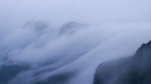 Timelapse of the mist and cloud in Mount Emei 4k Stock Footage 40751641
