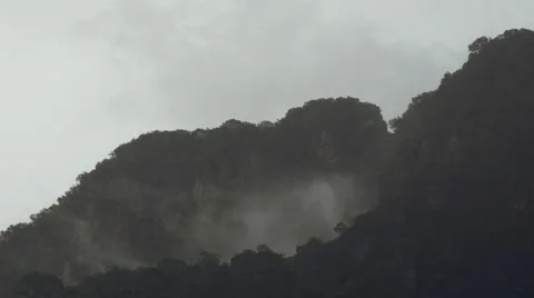 Timelapse of Mist and Rain Over Tropical Mountains 4k Langkawi Asia Fog Foggy Stock Footage 64343139