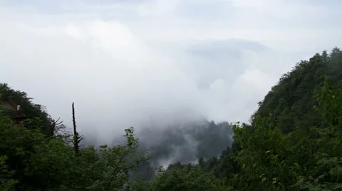 Timelapse of the mist and woods in Mount Emei 4K Stock-Footage 40752863