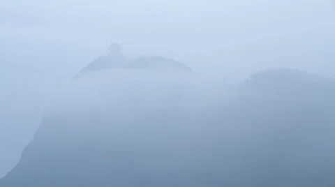 Timelapse of the mist cloud in the Wanfo Peak at Mount Emei, HD Stock Footage 40738776