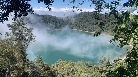 Timelapse of Mist covering Chicabal Lagoon Stock Footage 330607428