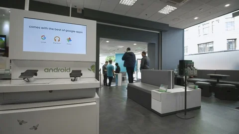 Timelapse of mobile phone store Stock Footage 92129439