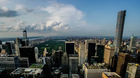 Timelapse modern buildings looking from Rockefeller Center, NYC, Stock-Footage 64081330