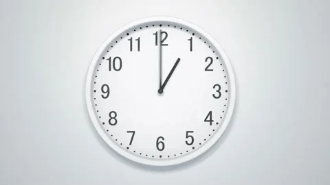 Timelapse Of Modern Clock On White Wall. Stock Footage