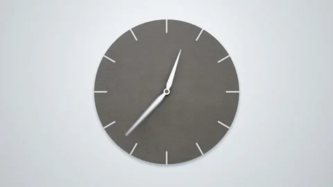 Timelapse of Modern minimalistic concrete clock on white wall. 動画素材 95011122