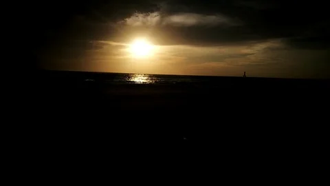 Timelapse moment during sunset from a beach at Tuaran Sabah Stock Footage 89515393